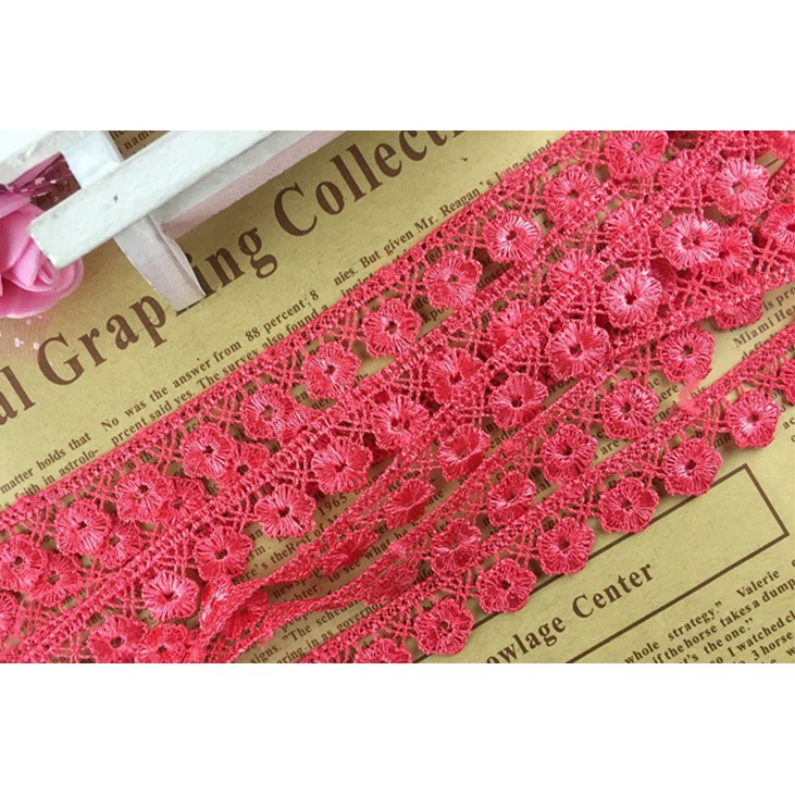 ภาพสินค้าbestprice1920 5Yards 1.5cm Width Embroidered Flower Lace Ribbons ตัดลูกไม้ ริบบิ้นลูกไม้ จากร้าน bestprice1920.th บน Shopee ภาพที่ 2