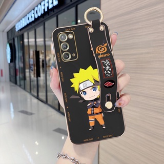 สําหรับ Samsung Galaxy Note20 Ultra Note10 Plus Note10 Lite A81 M60s เคสโทรศัพท์มือถือแบบนิ่ม TPU ลายการ์ตูนนารูโตะ Uzumaki พร้อมสายรัดข้อมือ หรูหรา