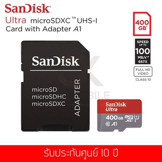 เมมโมรี่การ์ด Sandisk Ultra MicroSDXC A1 400GB 100 MB/S UHS-1 Class 10 (SDSQUAR-400G-GN6MA)