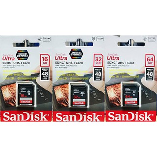 สินค้า Sandisk SD Ultra 16/32/64GB48MB/s ประกัน Synnex 7ปี