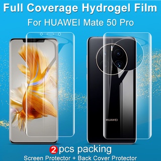Original Imak ฟิล์มไฮโดรเจลนิ่ม แบบใส ป้องกันหน้าจอ ด้านหลัง บางพิเศษ สําหรับ Huawei Mate 50 Pro Mate50