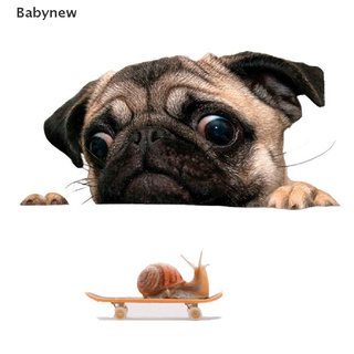 &lt;Babynew&gt; สติกเกอร์ ลายสุนัขปั๊ก หอยทาก 3D สําหรับติดตกแต่งหน้าต่างรถยนต์ แล็ปท็อป