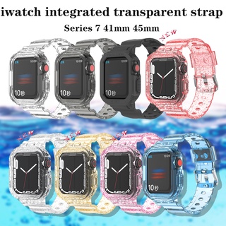 สินค้า A 45mm Apple Watch 7 series wristband 41mm watch strap transparent TPU A wristband suitable for iWatch 7/6/SE / 5/4/3 41mm silicone wristband 45mm wristband