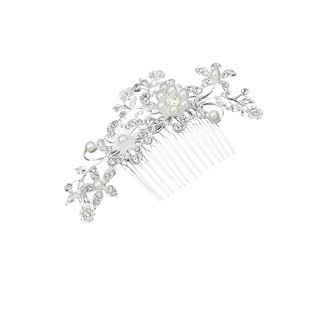 Elegant Hairpin Rhinestone ดอกไม้หวีผมคลิปแต่งงานเงาอุปกรณ์เสริมเจ้าสาว