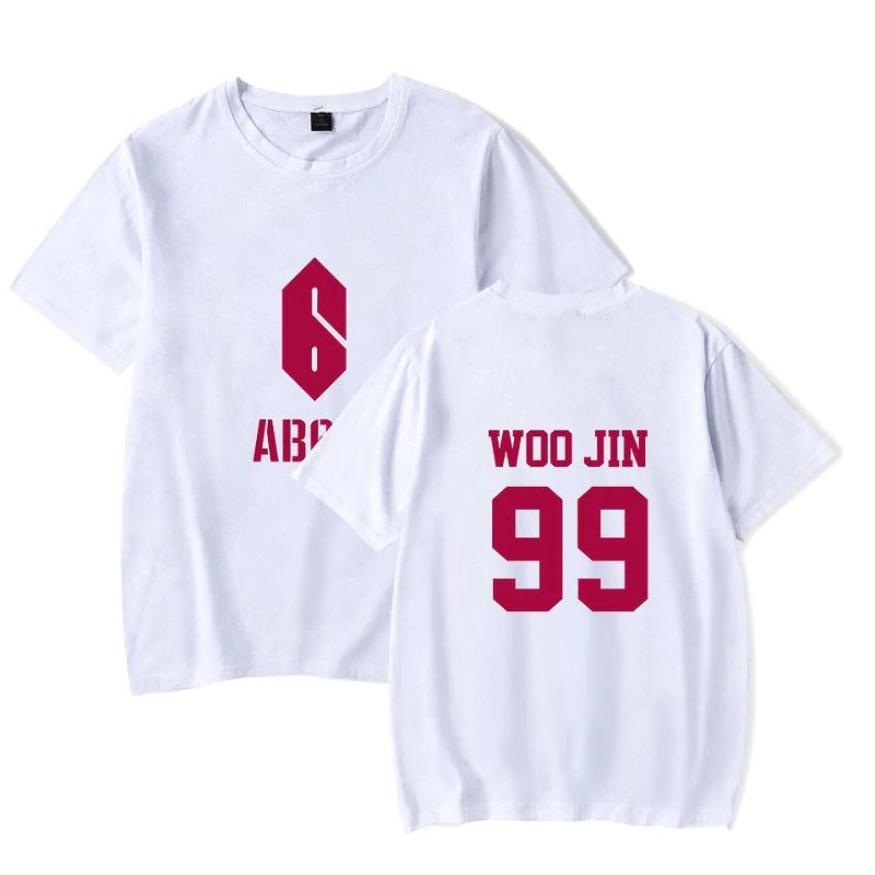 ราคาalimoo-ab6ix-99-woo-jin-เสื้อยืดผ้าฝ้ายแขนสั้นสำหรับผู้ชายและผู้หญิง-big-size-xxs-4xl-113as-3xl