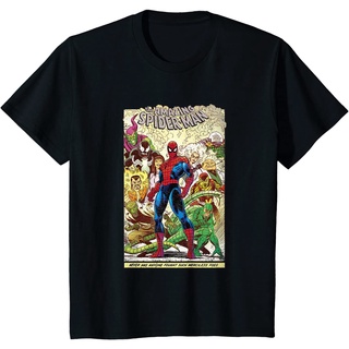 เสื้อยืดผ้าฝ้ายพรีเมี่ยม เสื้อยืด พิมพ์ลายการ์ตูน Marvel The Amazing Spider-Man