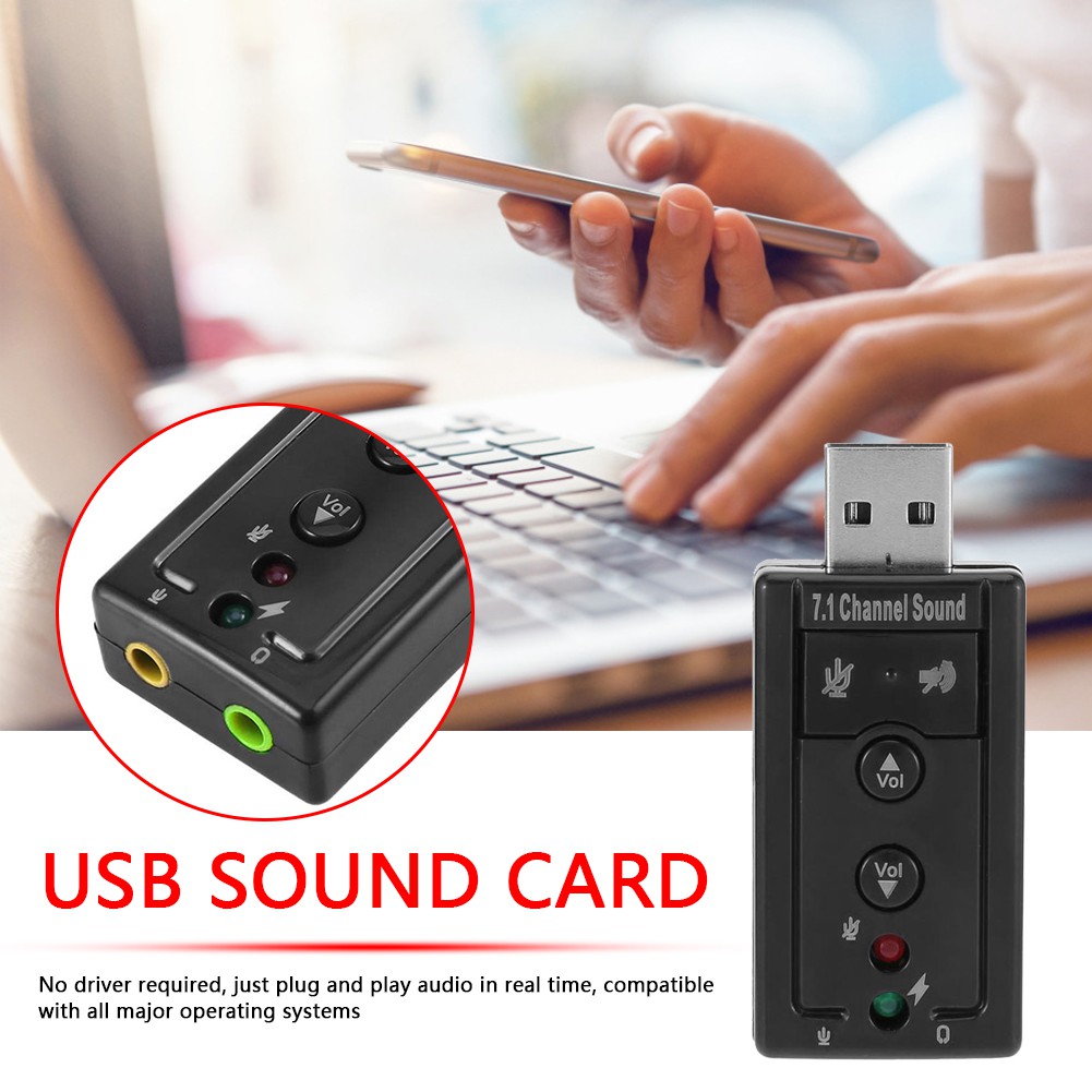 ภาพสินค้าซาวด์การ์ด การ์ดเสียงUSB2.0 Sound Card Adapter Audio 3D 12Mbps Virtual 7.1 จากร้าน preeyawadeebam บน Shopee ภาพที่ 5