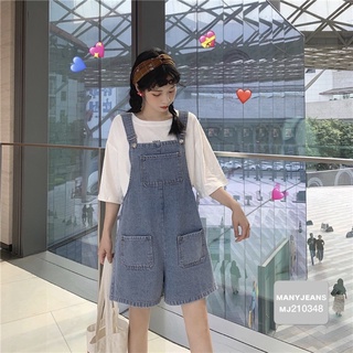 Many Jeans Shorts Overalls เอี๊ยมกางเกงยีนส์ขาสั้นพร้อมส่ง