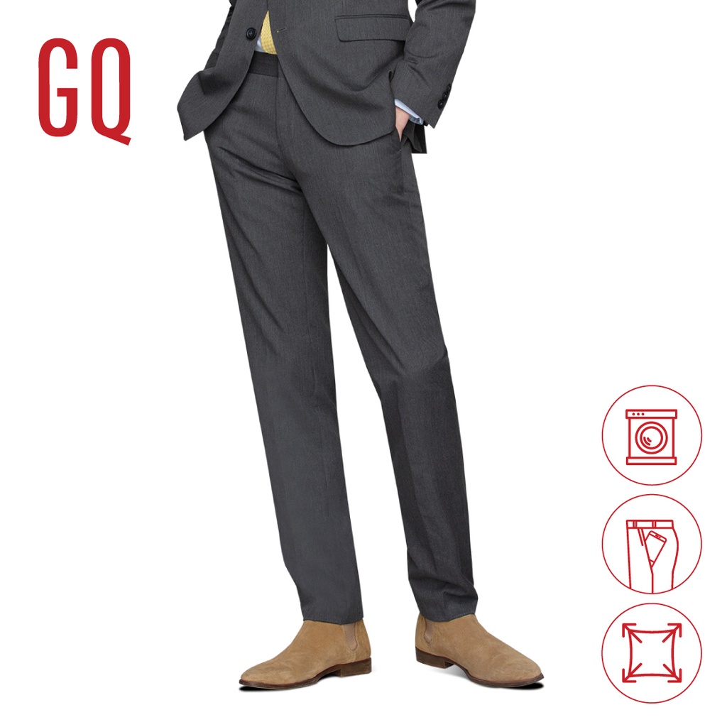 รูปภาพสินค้าแรกของGQ Essential Pants กางเกงผู้ชายทรงสลิม รุ่น TR Slim Fit สีเทา