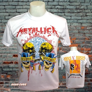 เสื้อยืดผ้าฝ้ายพิมพ์ลายขายดีเสื้อวง METALLICA วงร็อคในตำนาน ไม่มีตะเข็บข้าง คอฟิต ป้ายUSA เสื้อวินเทจ เสื้อร็อค เสื้อทัว