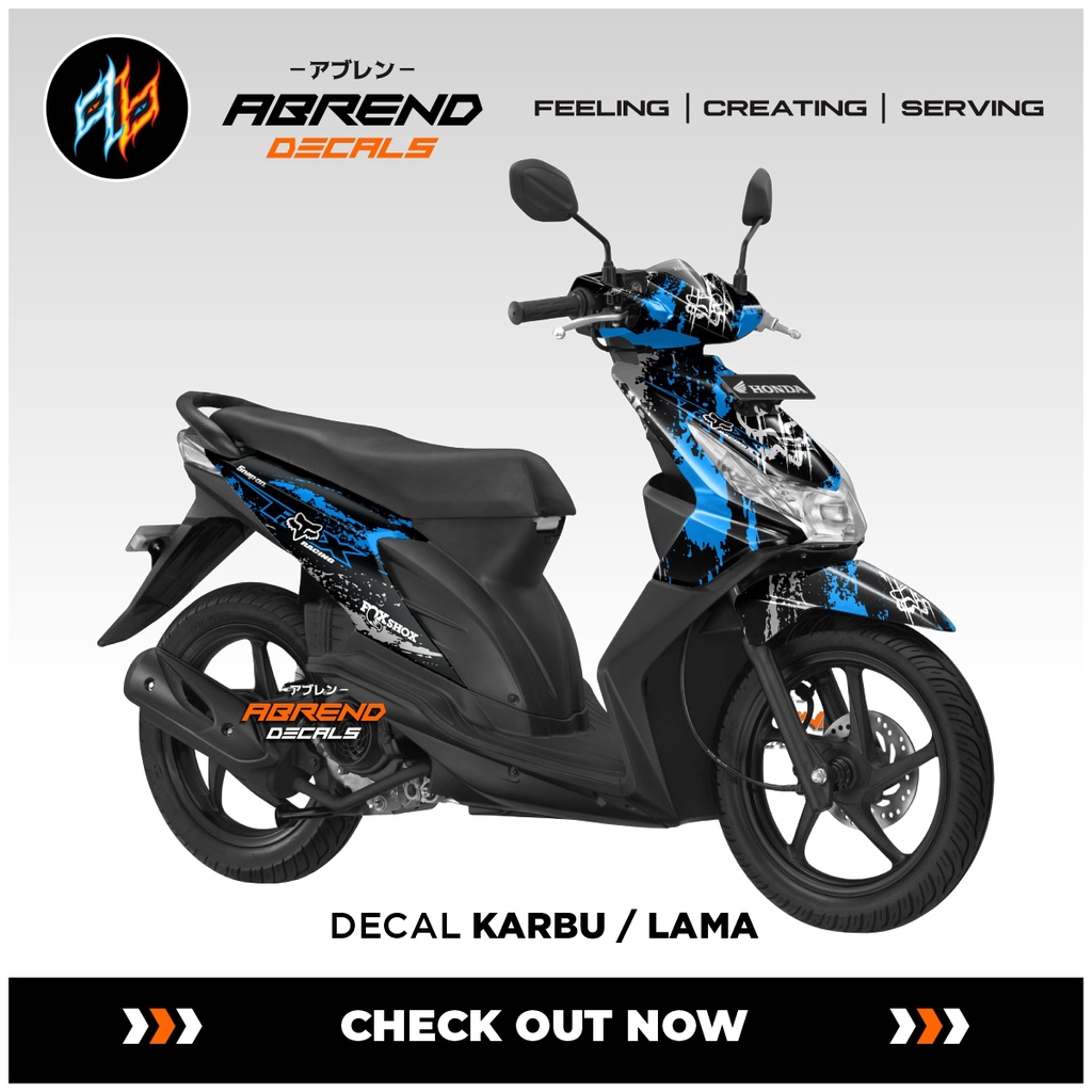 สติกเกอร์-ลาย-honda-beat-karbu-fox-แบบเต็มตัว-สําหรับติดตกแต่งรถจักรยานยนต์