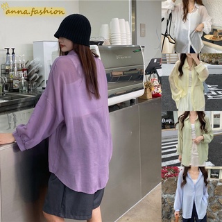 anna 99001 เสื้อเชิ้ตผู้หญิง ทรงเสื้อเชิ้ต ผ้าบางใส่สบาย สีพาสเทลน่ารักมาก งานจริงสวยตรงปก ราคาดีเวอร์ สวยเเซ่บปังจ้า