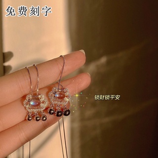 สร้อยคอคู่รักเตรียมส่ง●✆♤Moonstone สร้อยคอล็อคอายุยืนยาวนักเรียนหญิงเวอร์ชั่นเกาหลีของห่วงโซ่กระดูกไหปลาร้าที่เรียบง่ายไ