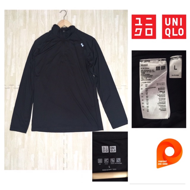 Uniqlo Dry UV Cut size L แขนยาวสีดำ | Shopee Thailand