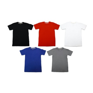 พร้อมส่ง เสื้อยืดสีพื้น ผ้าCOTTON 100% [ใส่โค้ด SIX15DEC ลด 15%]
