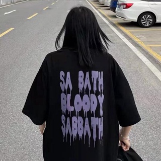 เสื้อยืดแขนสั้นนักเรียนหญิงเวอร์ชั่นเกาหลีเสื้อพิมพ์ลายตัวอักษรด้านหลังหลวม