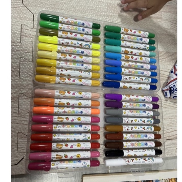 สีเทียนคุมะ-สีkuma-สีปลอดสาร-สีเช็ดออกง่าย-สีเทียน36สี