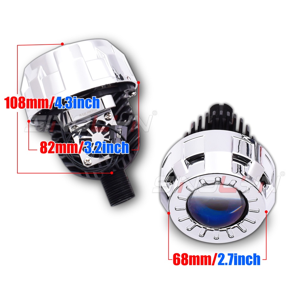 Projector Bi-LED โปรเจคเตอร์ ขนาด 1.8 2.0 นิ้ว RHD 12v 6000K กับ ไฟวง ...