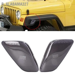 Alabama327 ฝาครอบไฟหมอกกันชนหน้า สีดํา แบบเปลี่ยน สําหรับ Jeep Wrangler 1997‐2006 2 ชิ้น