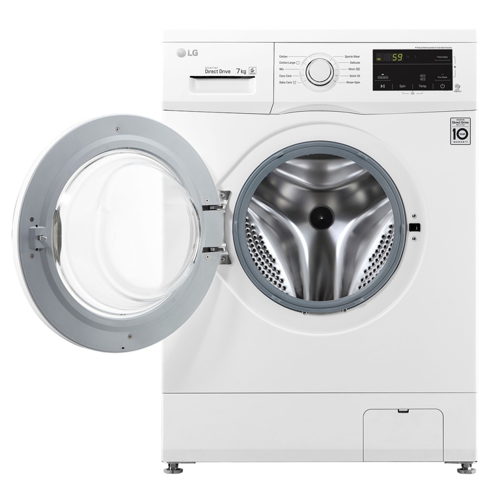 ภาพหน้าปกสินค้าLG เครื่องซักผ้าฝาหน้า ระบบ Turbo Wash ความจุซัก 7 KG. รุ่น FM1207N6W จากร้าน lotuss_official บน Shopee