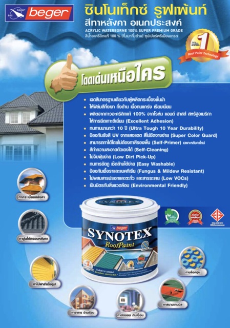 beger-สีทาหลังคา-synotex-roof-paint-แกลลอน-จำกัดออเดอร์ละไม่เกิน4แกลลอน