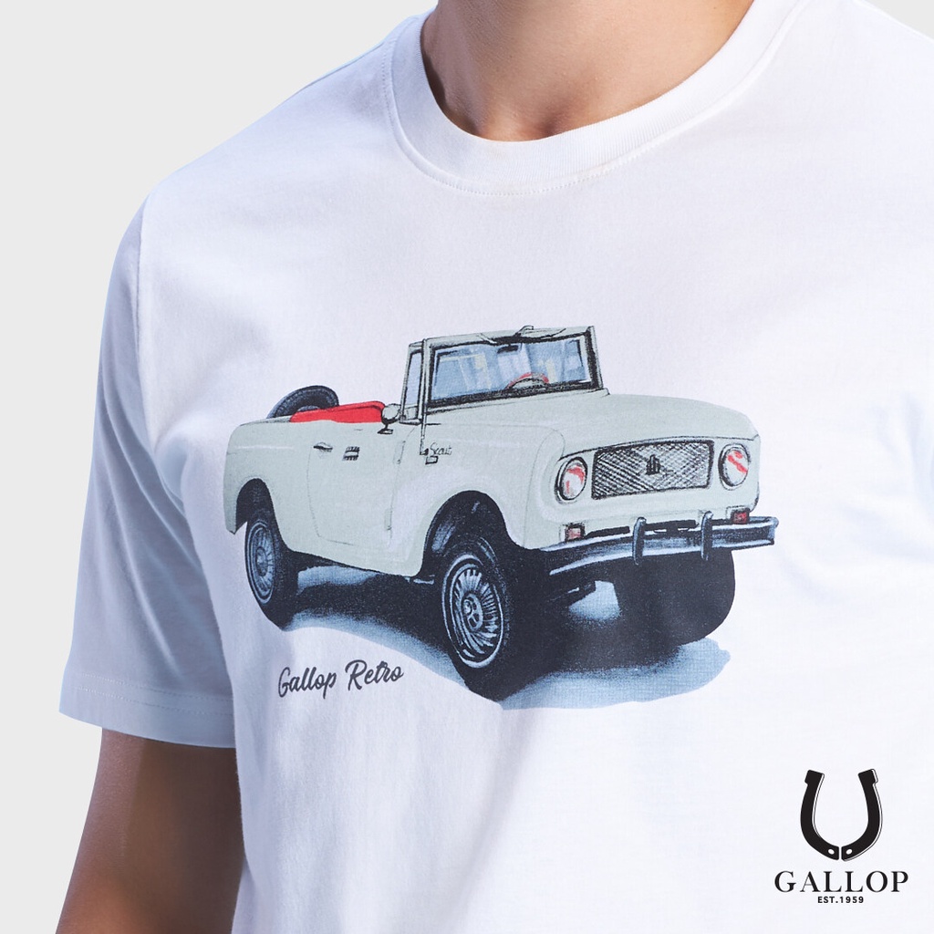 gallop-เสื้อยืดคอกลมพิมพ์ลาย-basic-t-shirt-round-necked-gtp9024-ราคา-790