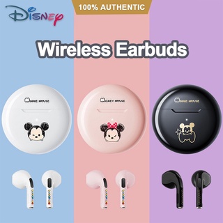 Disney หูฟังอินเอียร์ไร้สายบลูทูธ TWS สีชมพู ไร้เสียงรบกวน พร้อมไมโครโฟน HD