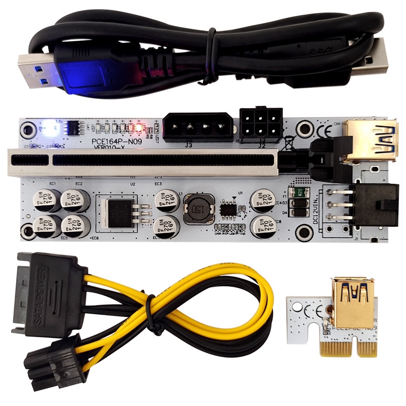 010x 010S Plus Gpu Riser Pcie Riser Card พร้อมอะแดปเตอร์ PCI Express 6 ...