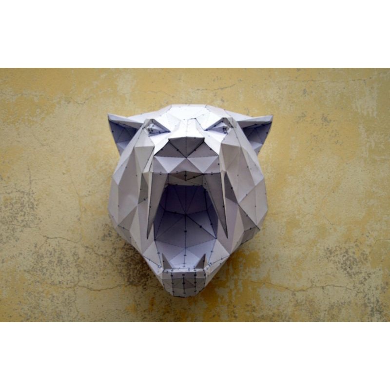 จิ๊กซอว์โมเดลกระดาษ3มิติหัวเสือ-papercraft3d-tiger-head