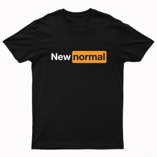 เสื้อยืดผู้ชายเสื้อยืดคอกลม สกรีน New Normal (PornHub style)#เสื้อยืดแขนยาวผู้ชาย xxl #เสื้อยืดโอเวอร์ไซส์ผู้ชาย #เหมาะส