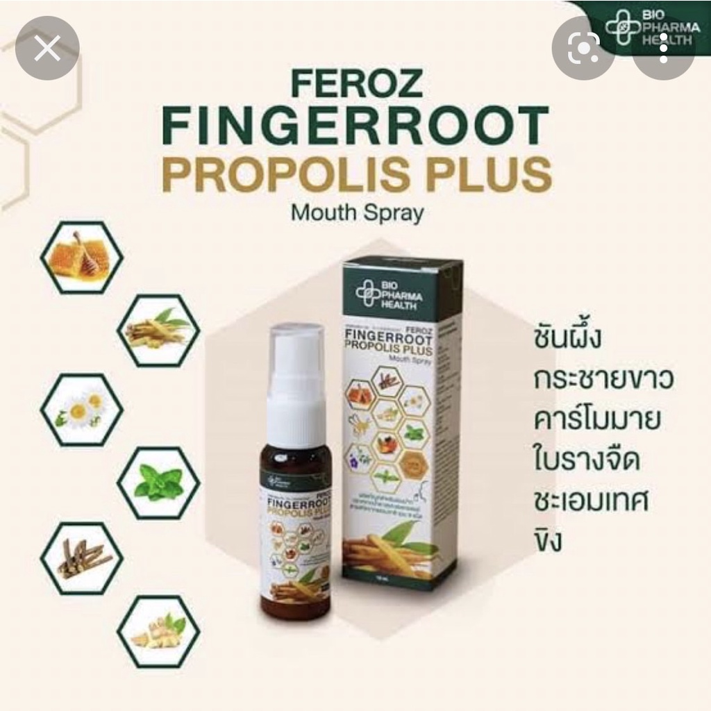 ภาพสินค้าFEROZ Fingerroot Propolis Plus Zn Mouth Spray 15 ML - ฟีรอซ สเปรย์พ่นในลำคอ ลดการอักเสบ จากร้าน phartech บน Shopee ภาพที่ 1