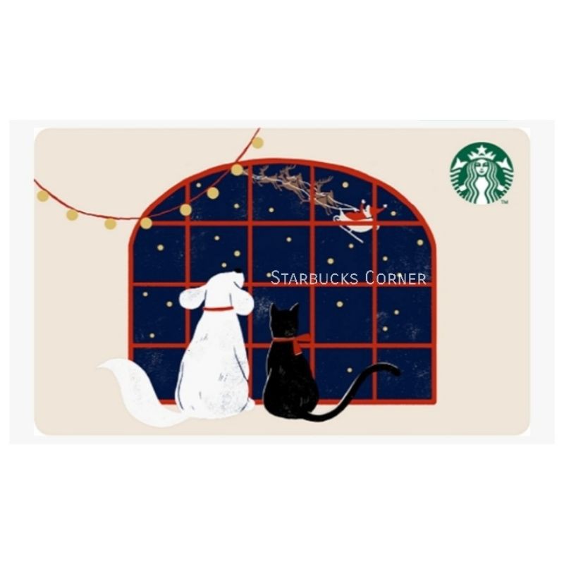 ภาพหน้าปกสินค้าบัตร Starbucks ลาย Holly Cat & Dog (2020) / มูลค่า 500 บาท จากร้าน johnnystb บน Shopee