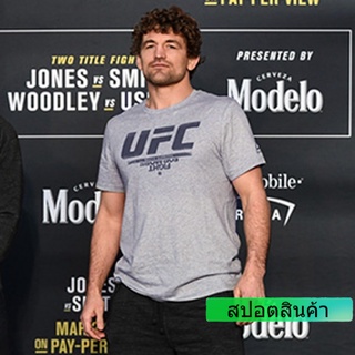 Ufc เสื้อยืดแขนสั้น ผ้าฝ้าย ทรงหลวม ลายดาว สําหรับออกกําลังกาย มวยไทย วิ่ง ฟิตเนส