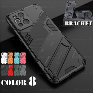 เคสโทรศัพท์กันกระแทกซิลิโคนCase for OPPO Find X3 Pro Phone Case Hard Armor Shockproof Casing Soft Back Stand Holder Bracket Cover Punk style phone case