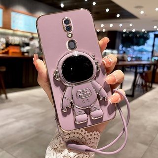 เคสโทรศัพท์ สําหรับ  OPPO F11 Pro มือถือแบบนิ่ม กันกระแทก กันรอยกล้อง ลายนักบินอวกาศ พร้อมขาตั้งวาง หรูหรา