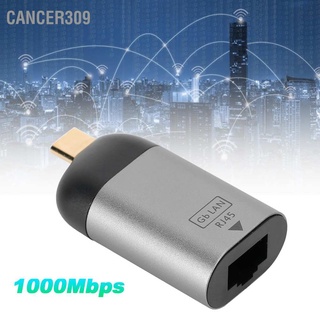 Cancer309 อะแดปเตอร์พอร์ต อะลูมินัมอัลลอย Type‑C เป็น Gigabit RJ45 สำหรับ Windows/Android/OS X