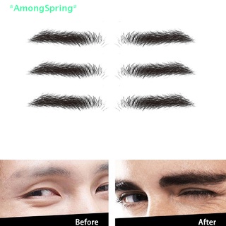 Amongspring&gt; ใหม่ สติกเกอร์รอยสักคิ้วปลอม เหมือนจริง เป็นที่นิยม สําหรับผู้ชาย 10 คู่