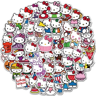 สติ๊กเกอร์พีวีซีกันน้ําลาย Hello Kitty น่ารัก 50 ชิ้น
