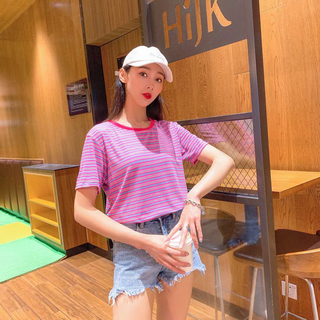 ภาพสินค้าMKL  เสื้อยืดพิมพ์ลายทางลำลอง  9304 จากร้าน hongcaixu บน Shopee ภาพที่ 7
