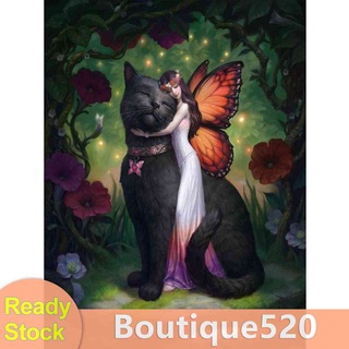 พร้อมส่ง♚11ct ชุดปักครอสสติตช์ รูปแมวและเอลฟ์ สําหรับตกแต่งผนังบ้าน DIY [boutique520.th]