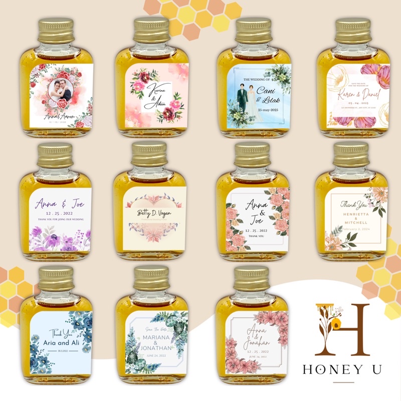ภาพสินค้าของชำร่วยงานแต่ง ของรับไหว้ น้ำผึ้งแท้100% ขนาด30ml. จากร้าน honey.u บน Shopee ภาพที่ 7
