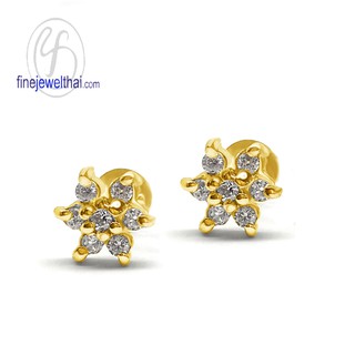 Finejewelthai ต่างหูเพชร-ต่างหูเงิน-เงินแท้ 925-ออกแบบพิเศษ-Silver-Design-Diamond-Earring - E1080cz-g