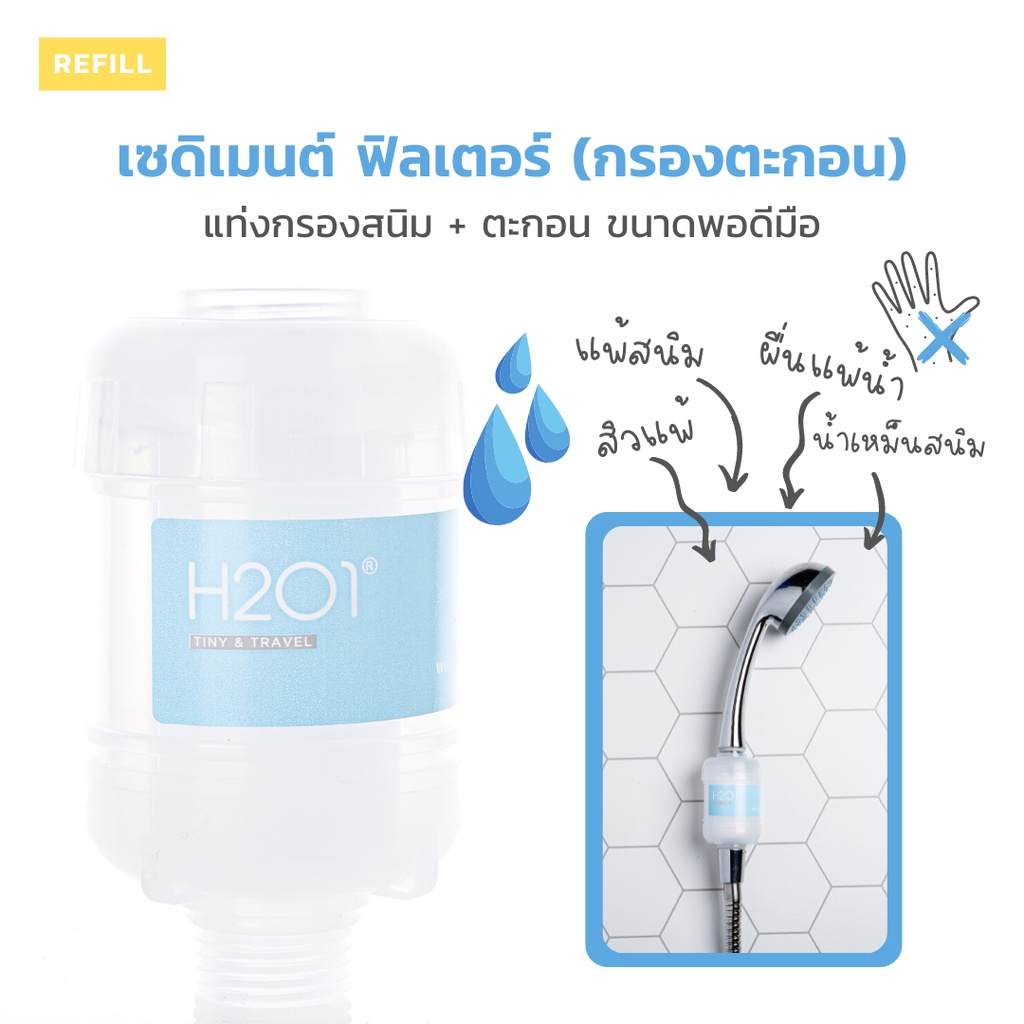 [ส่งฟรี] รีฟิล H2O1 Shower Filter ที่กรองน้ำเกาหลี ฟิลเตอร์กรองตะกอน