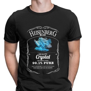 Heisenberg เสื้อยืดลําลอง ผ้าฝ้าย 100% แขนสั้น คอกลม พิมพ์ลาย Breaking Bad Meth Camisas สีฟ้า พรีเมี่ยม สไตล์วินเทจ แฟชั