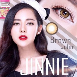 คอนแทคเลนส์ (kitty kawaii) Bigeyes Jinnie Brown/Gray 🍎สายตาปกติถึง-500