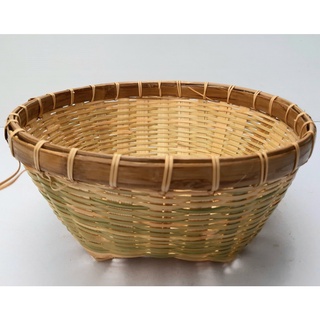 กระจาดโบราณ เส้นผ่าฯ 10 นิ้ว สูง 4.5 นิ้ว ทำด้วยไม้ไผ่ งานฝีมือจากสินค้า OTOP สำหรับใส่สิ่งของ
