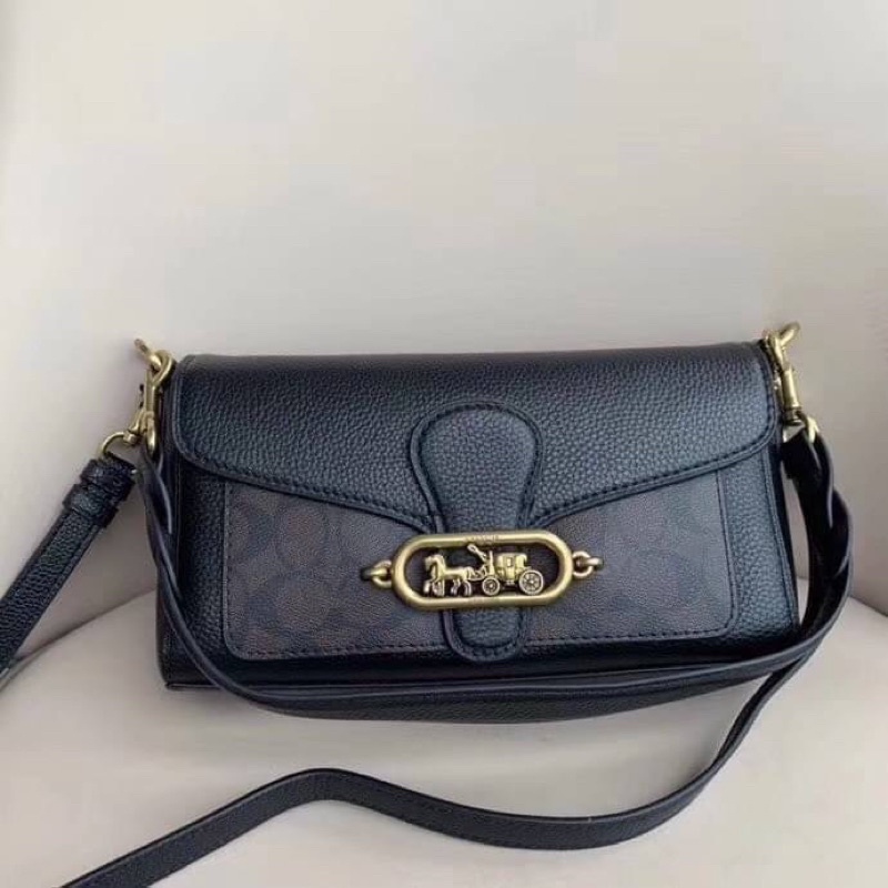 COACH SMALL JADE SHOULDER BAG WITH SIGNATURE CANVAS DETAIL (COACH 90782