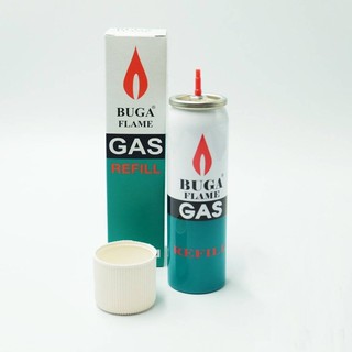 สินค้า แก๊สกระป๋อง แก๊สเติมไฟแช็ค ขนาดบรรจุ 50 กรัม BUGA FLAME GAS REFILL 50 กรัม แก๊สกระป๋องสำหรับเติมไฟแช็ค เติมไฟแช็ค