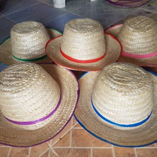 ราคาและรีวิว(ขั้นต่ำ5ใบคละแบบได้) หมวกสาน หมวกชาลี หมวกกีฬาสี หมวกชาวนา หมวกชาวสวน