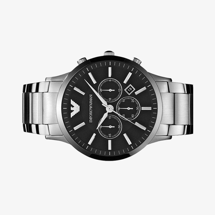 ภาพสินค้าEMPORIO ARMANI นาฬิกาข้อมือผู้ชาย รุ่น AR2460 Sportivo Chronograph Black Dial - Silver จากร้าน ralunar บน Shopee ภาพที่ 2